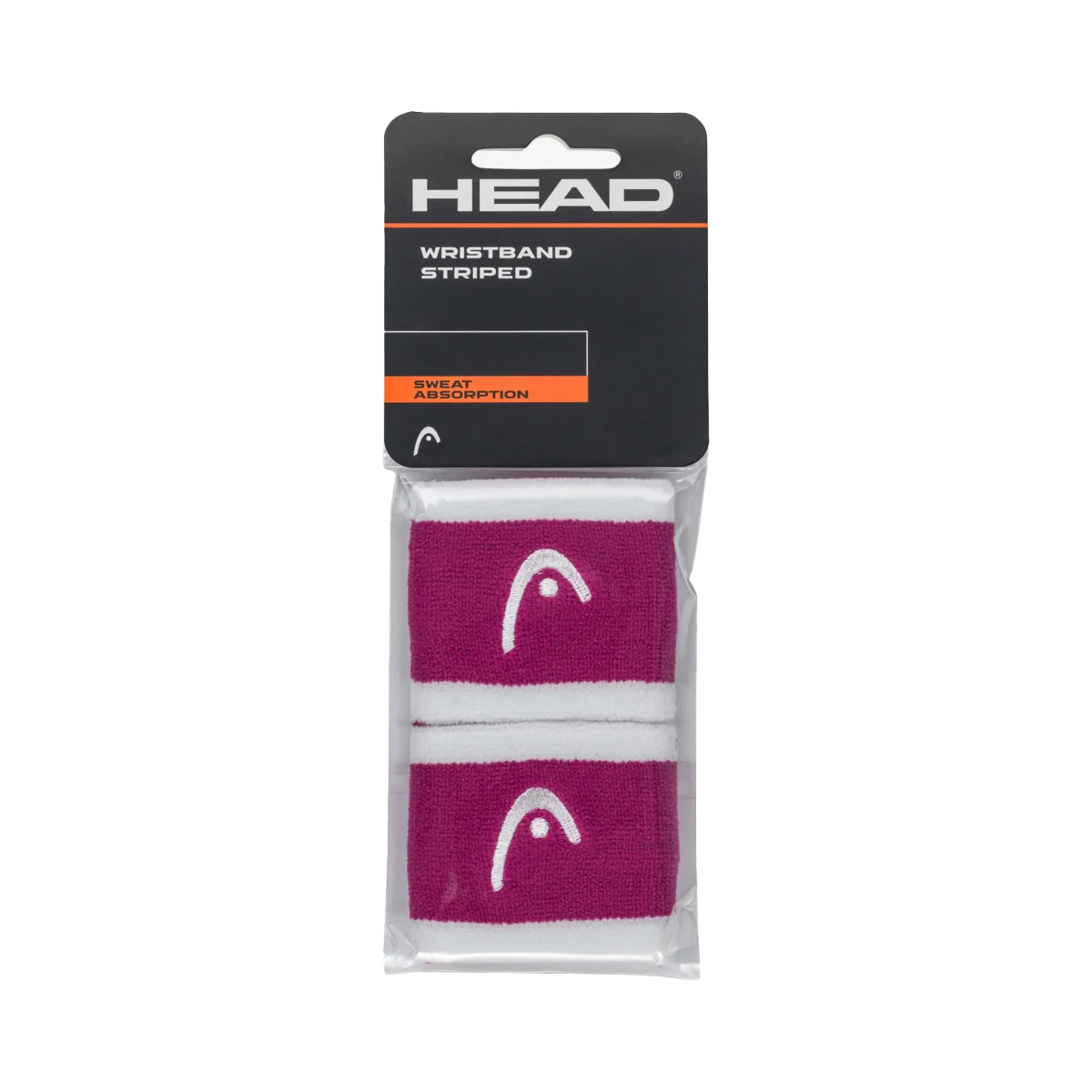 Polsino Head fucsia e bianco x2