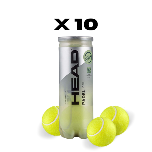 10 rör med Head Pro Padel Balls