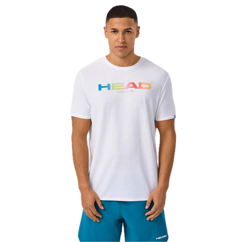 T-Shirt Head Rainbow Men Blanc