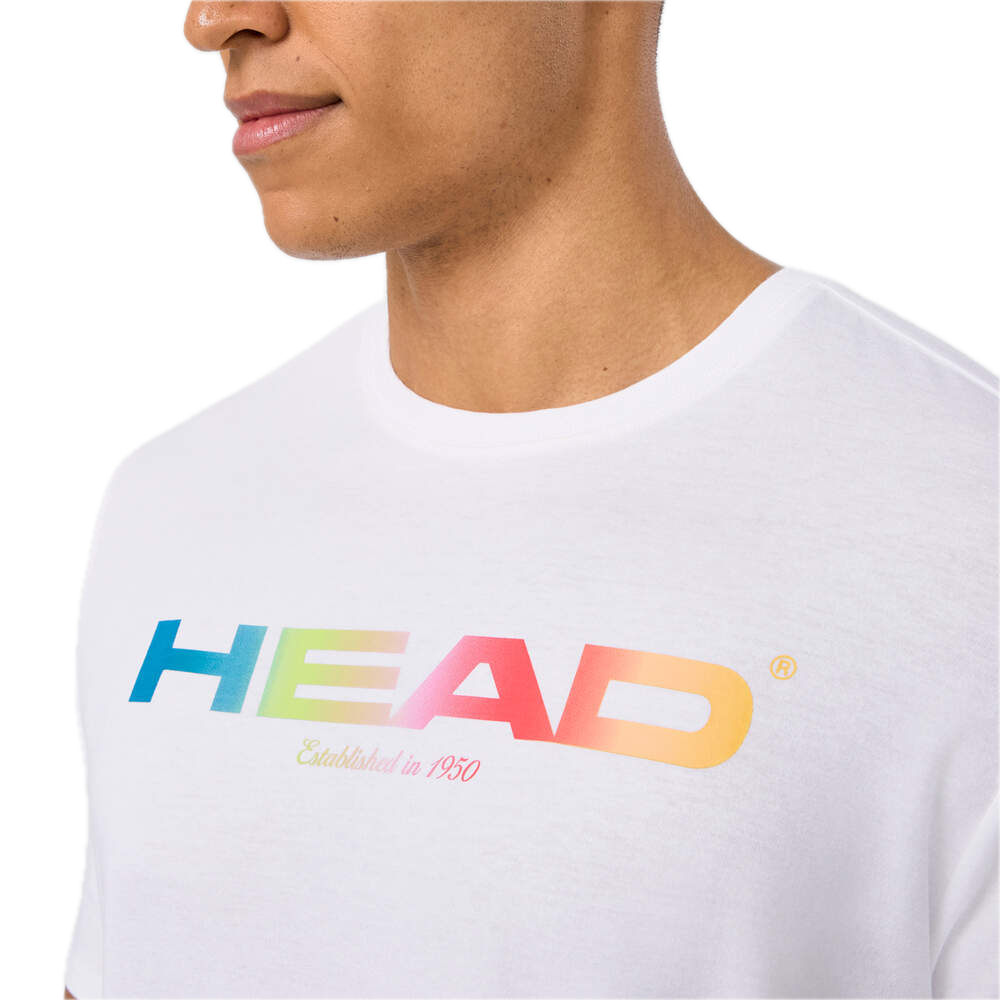 T-Shirt Head Rainbow Men Blanc