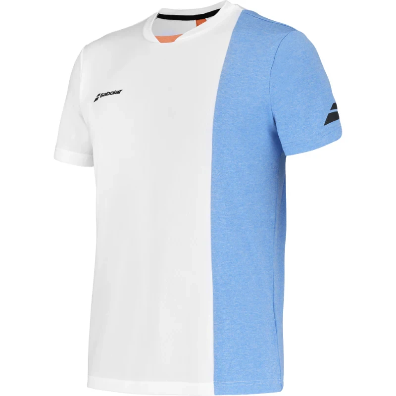  T-shirt Babolat Play Crew Neck Tee Blanc et Bleu 2025