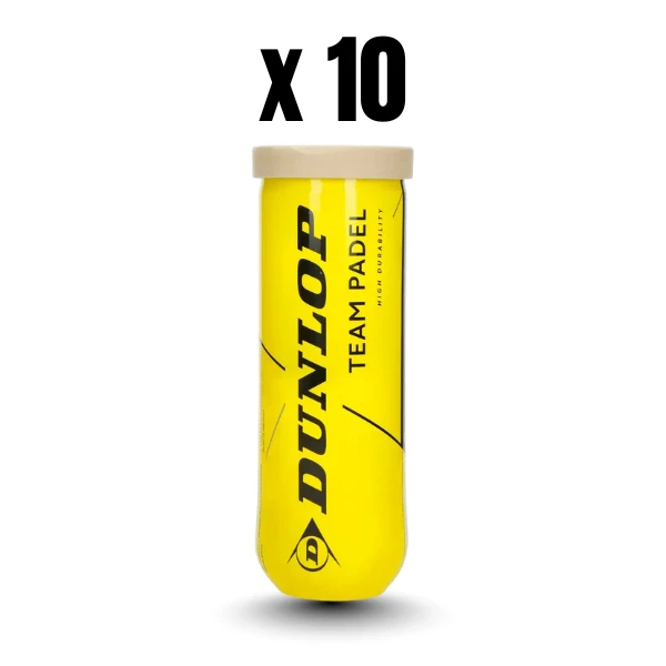 10 Tubes de Balles Dunlop Team Padel