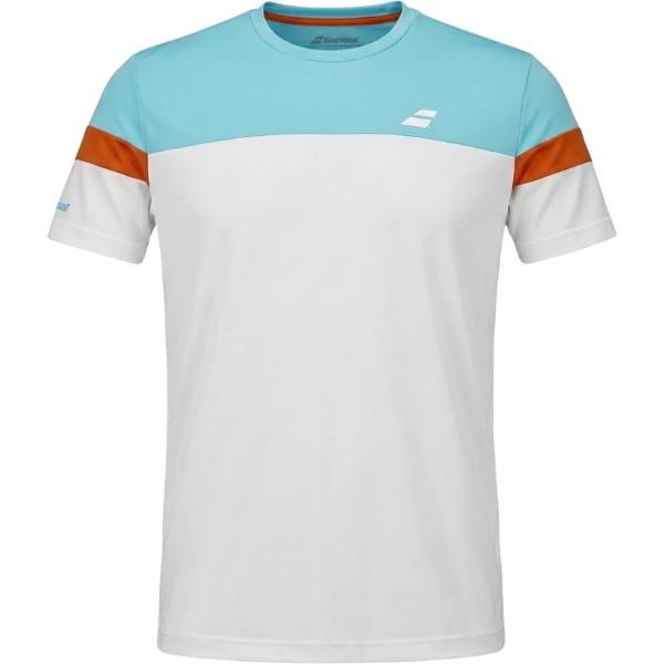T-Shirt BABOLAT Crew Neck Tee Blanc/Bleu