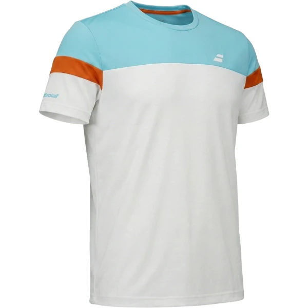 T-Shirt BABOLAT Crew Neck Tee Blanc/Bleu