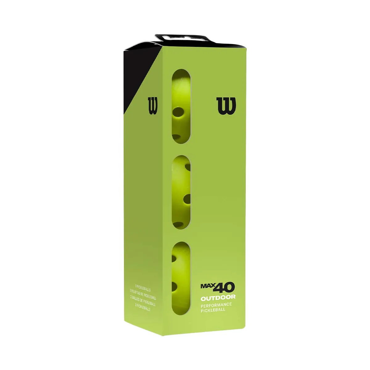 Balles pickleball Wilson Max 40 Extérieur x3