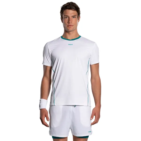 T-Shirt NOX Pro Blanc/Vert Ivoire