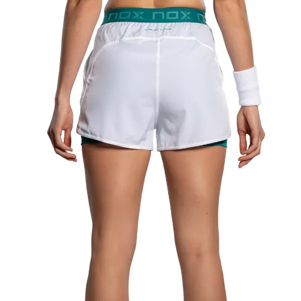 Short Femme NOX Pro Blanc/Vert Ivoire